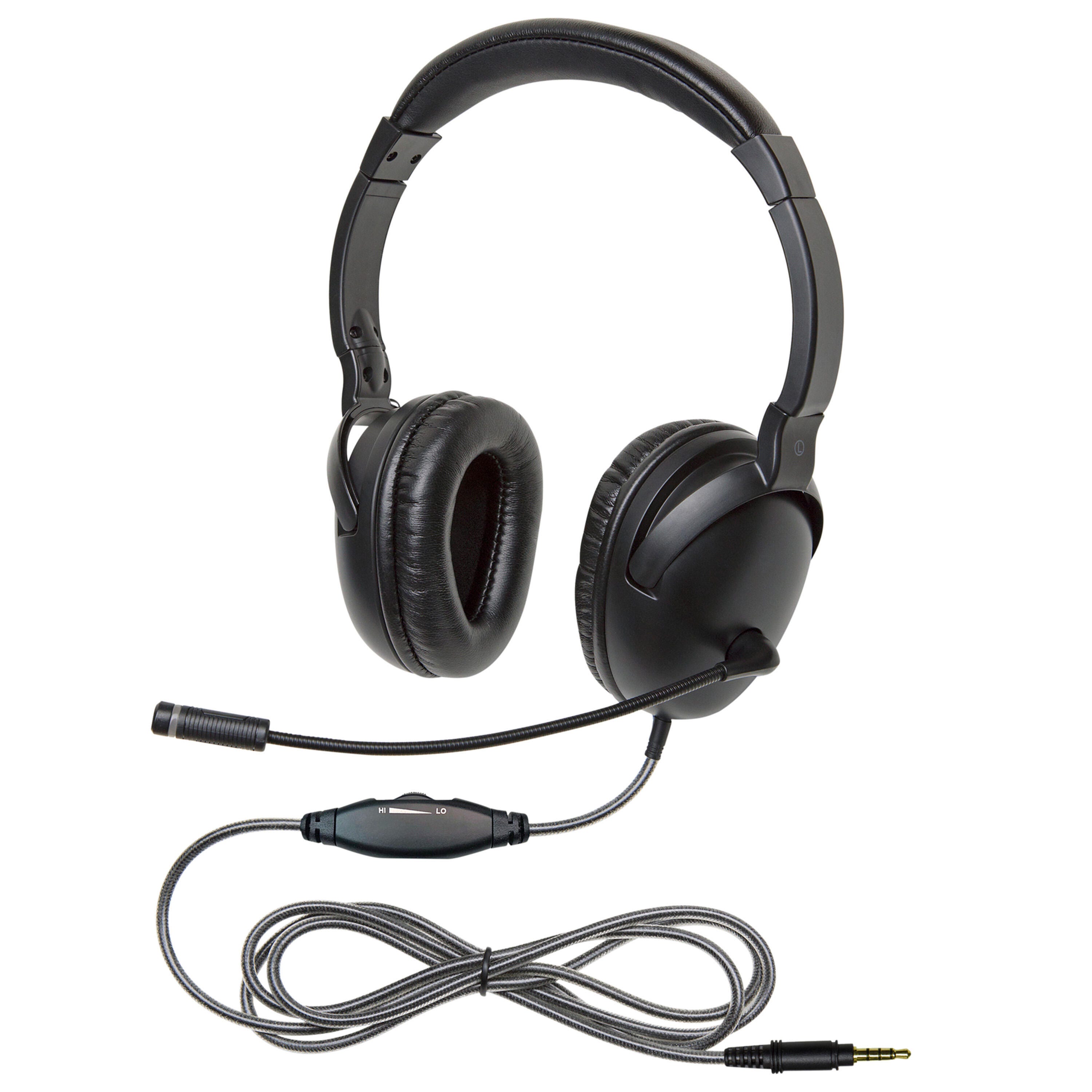 Califone NeoTech Plus 1017MT Premium, Over-Ear Stereo Headset with Gooseneck Microphone, 3.5mm Plug, Black 1609571